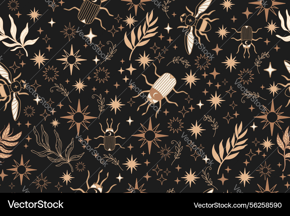 Seamless celestial esoteric pattern boho Seamless celestial esoteric pattern boho vector image