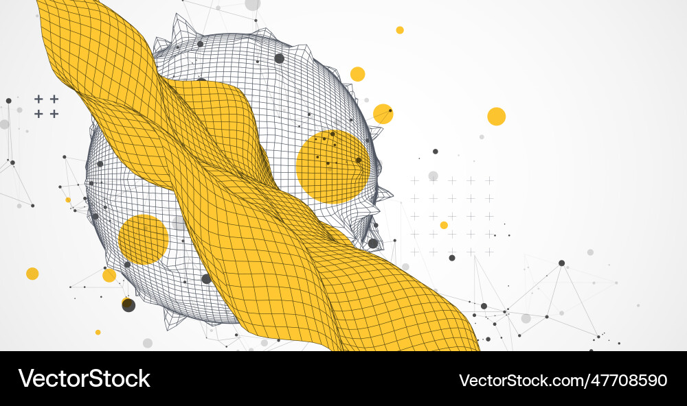 Sphere theme with connected lines in technology Vector Image