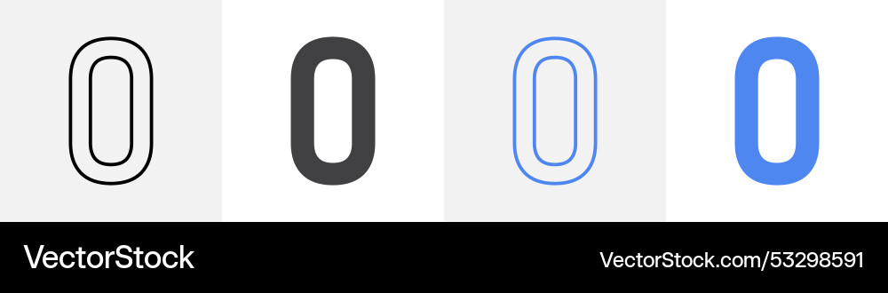 0 number icon set use for web ui or app 0 number icon set use for web ui or app vector image
