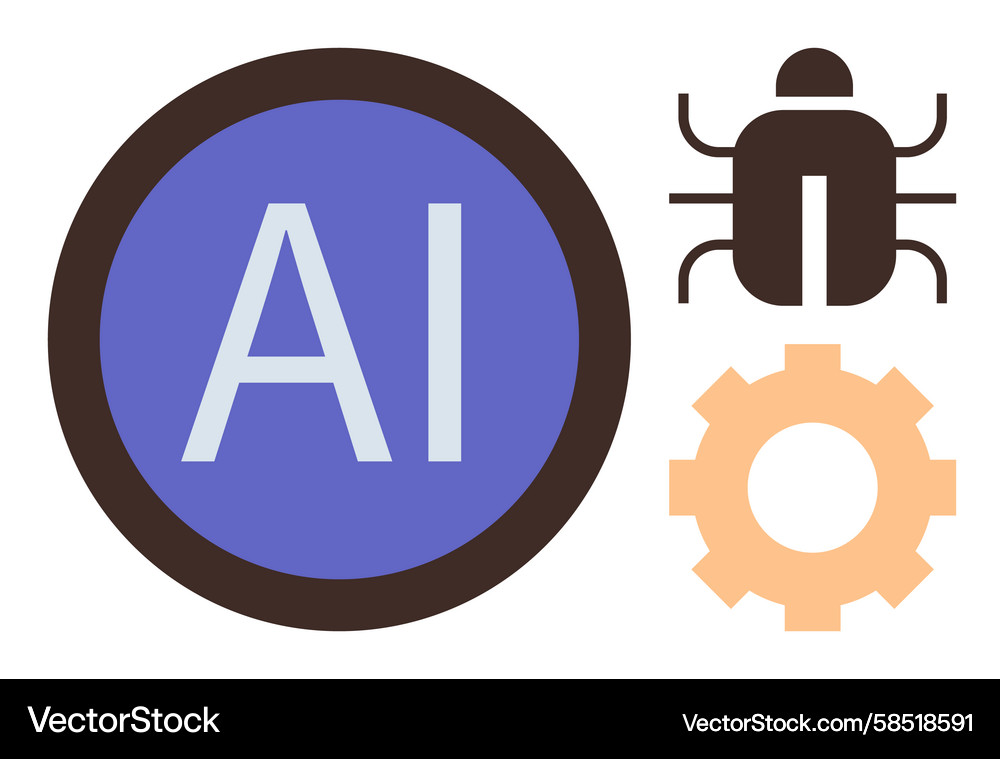 AI Bug Detection & Software Analysis Vector Image