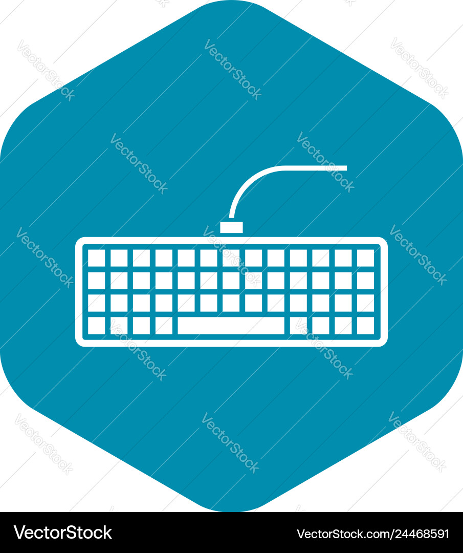 Black computer keyboard icon simple style Black computer keyboard icon simple style vector image