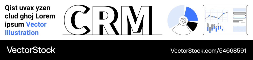 Crm concept with graphs charts and analytics Crm concept with graphs charts and analytics vector image