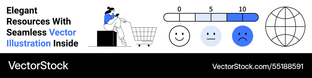 Customer experience metrics with rating scale Customer experience metrics with rating scale Vector Image