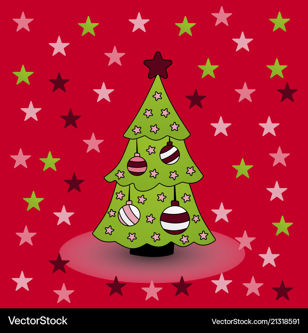 Decorated christmas tree Royalty Free Vector Image