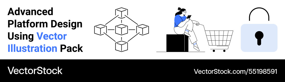Digital platform design elements with blockchain Digital platform design elements with blockchain vector image