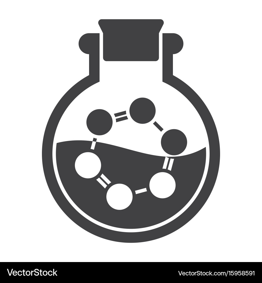 Laboratory Flask with Molecular Structure vector image