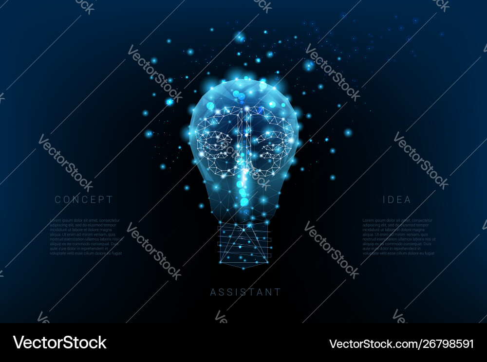 Light bulb triangles and luminous brain Light bulb triangles and luminous brain vector image