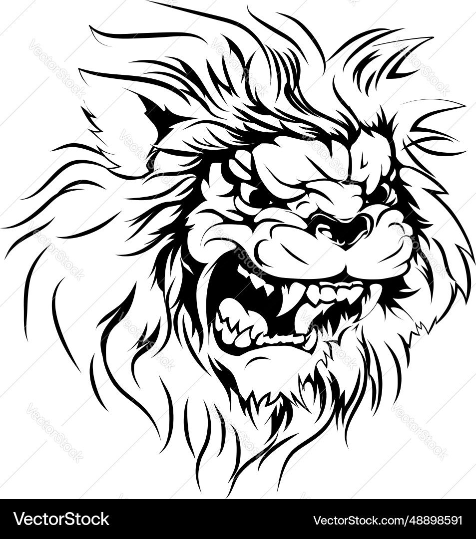 Lion mascot character vector image