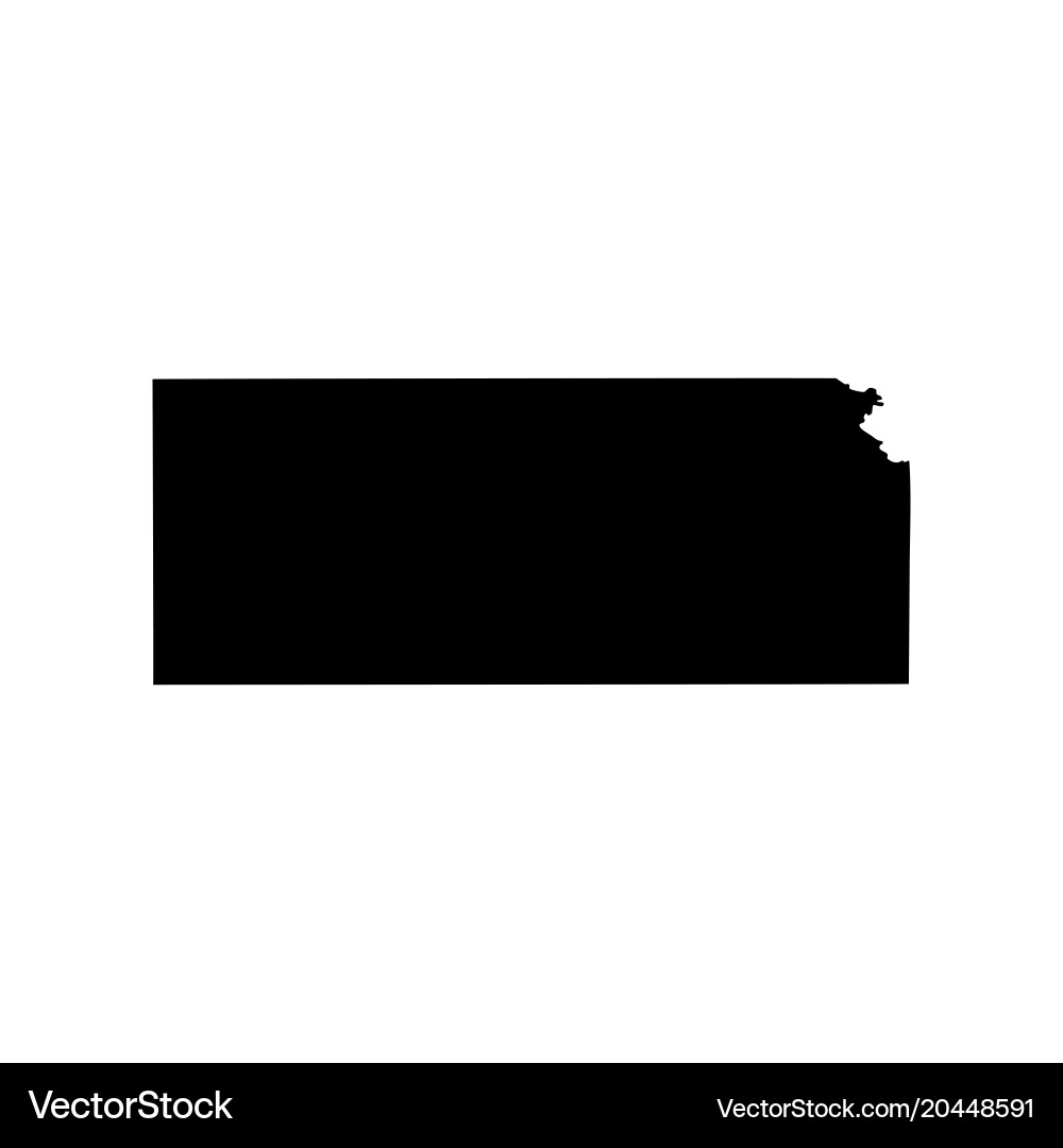 Map of Kansas State Vector Image