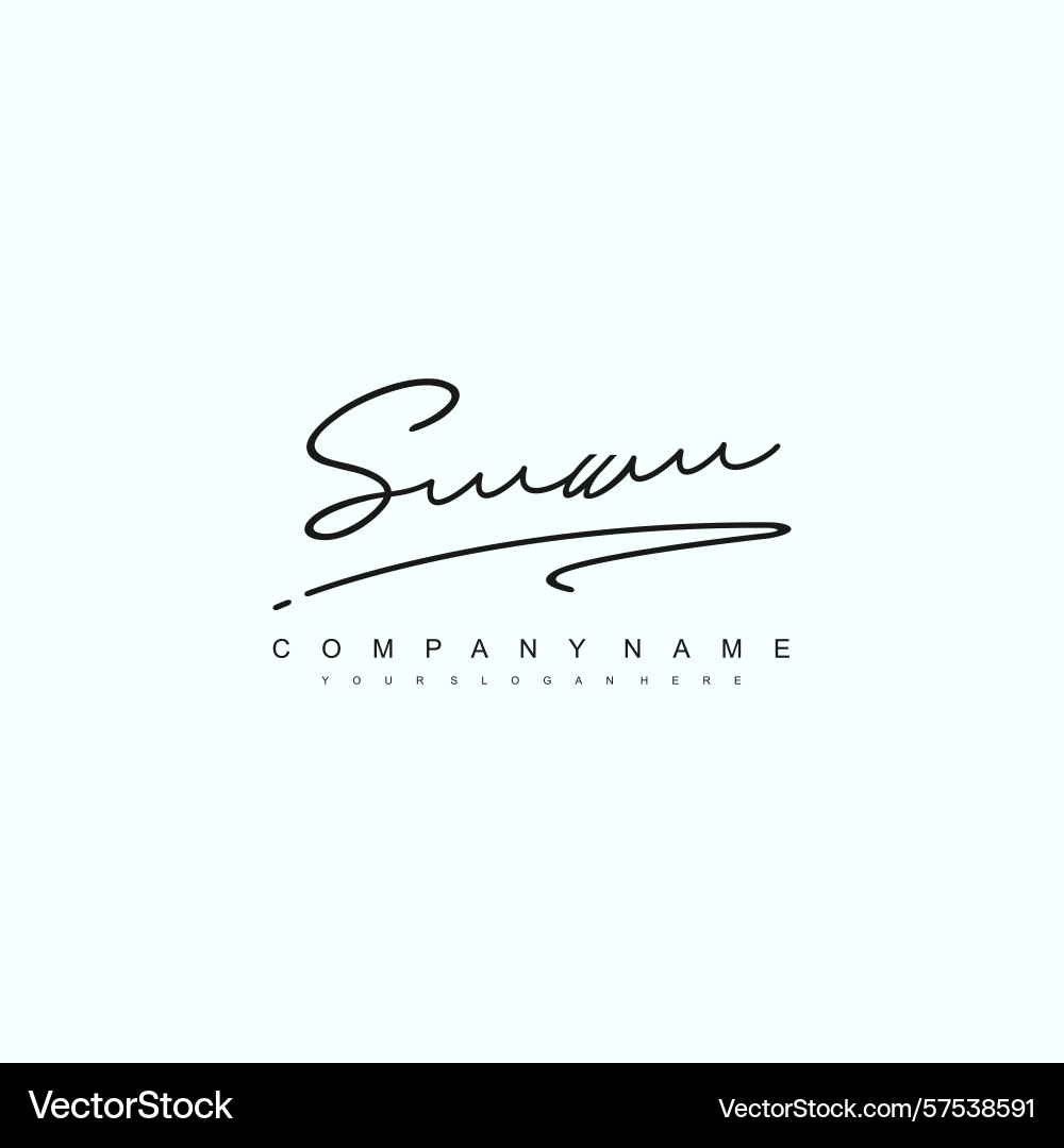 Minimal signature logo design with su initials Vector Image