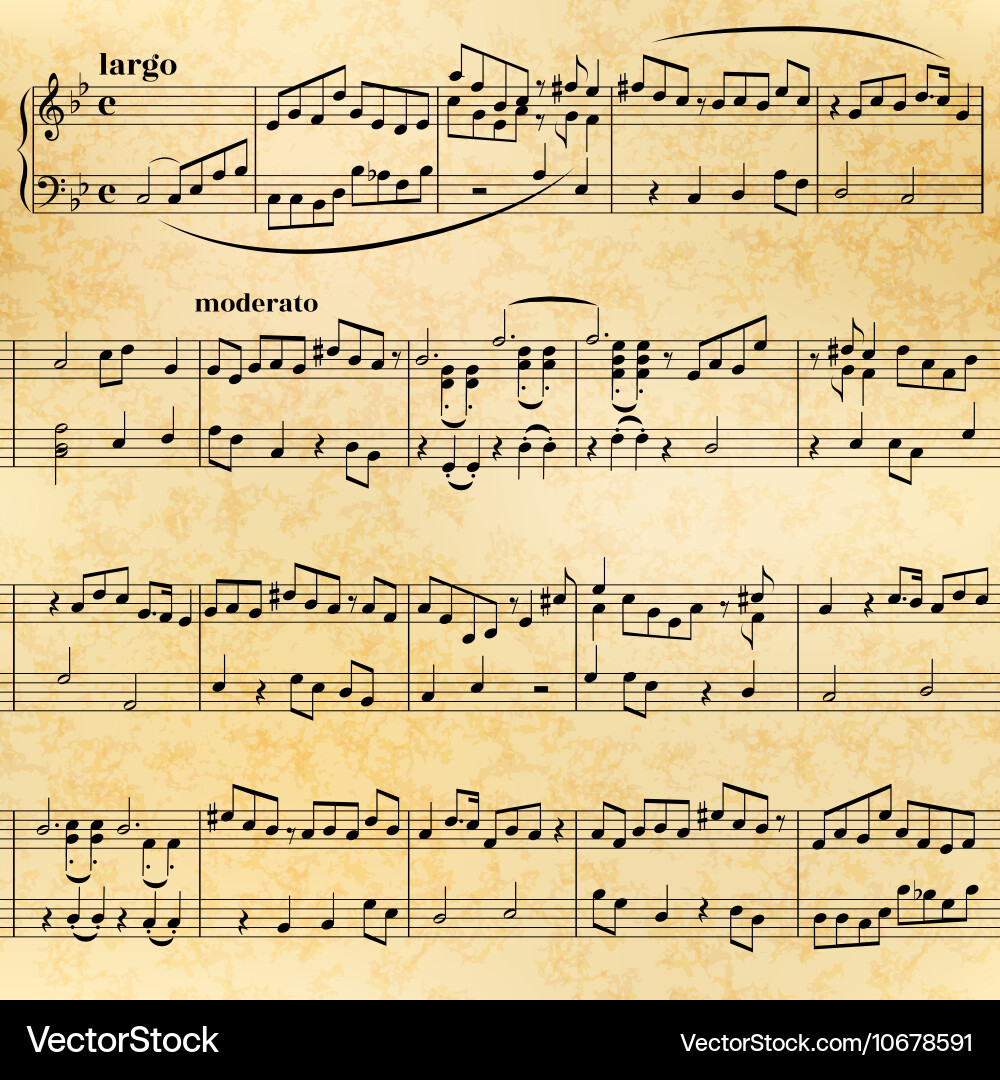 Music sheet on old paper seamless pattern Vector Image