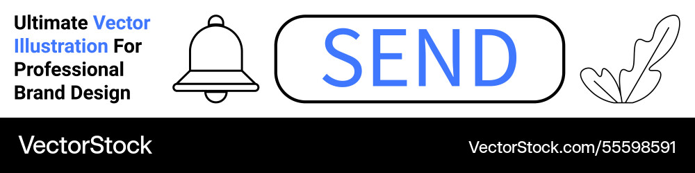 Notification bell send button and quill for ui Notification bell send button and quill for ui vector image