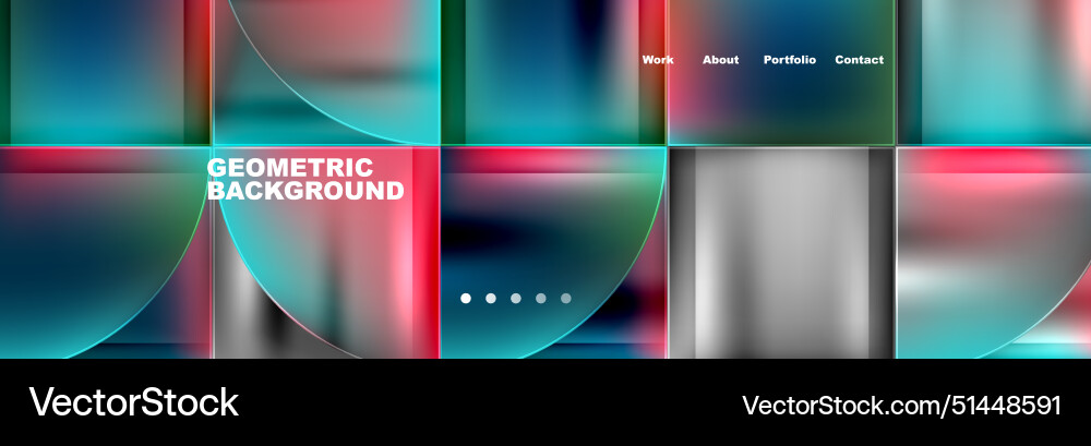 Round triangles and squares web site page template Vector Image
