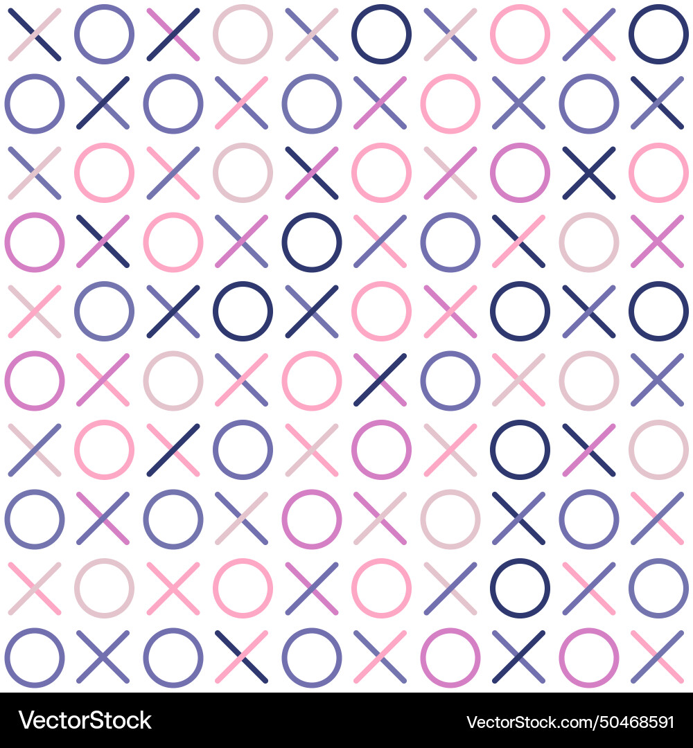 Seamless color pattern with crosses and noughts Seamless color pattern with crosses and noughts vector image