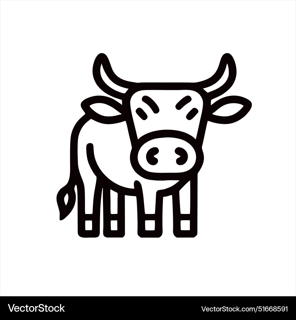 Simple cow and bull with minimalist modern Simple cow and bull with minimalist modern vector image