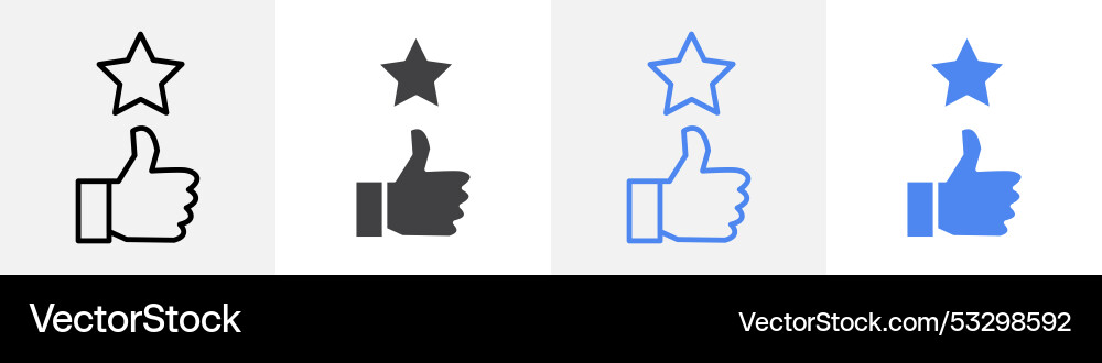 1 star rating icon set use for web ui or app vector image