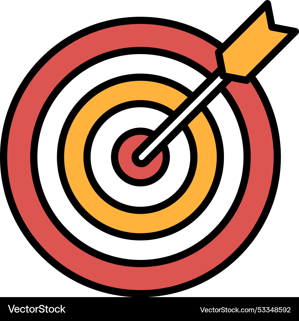 A target with arrow pointing to the center A target with arrow pointing to the center Vector Image