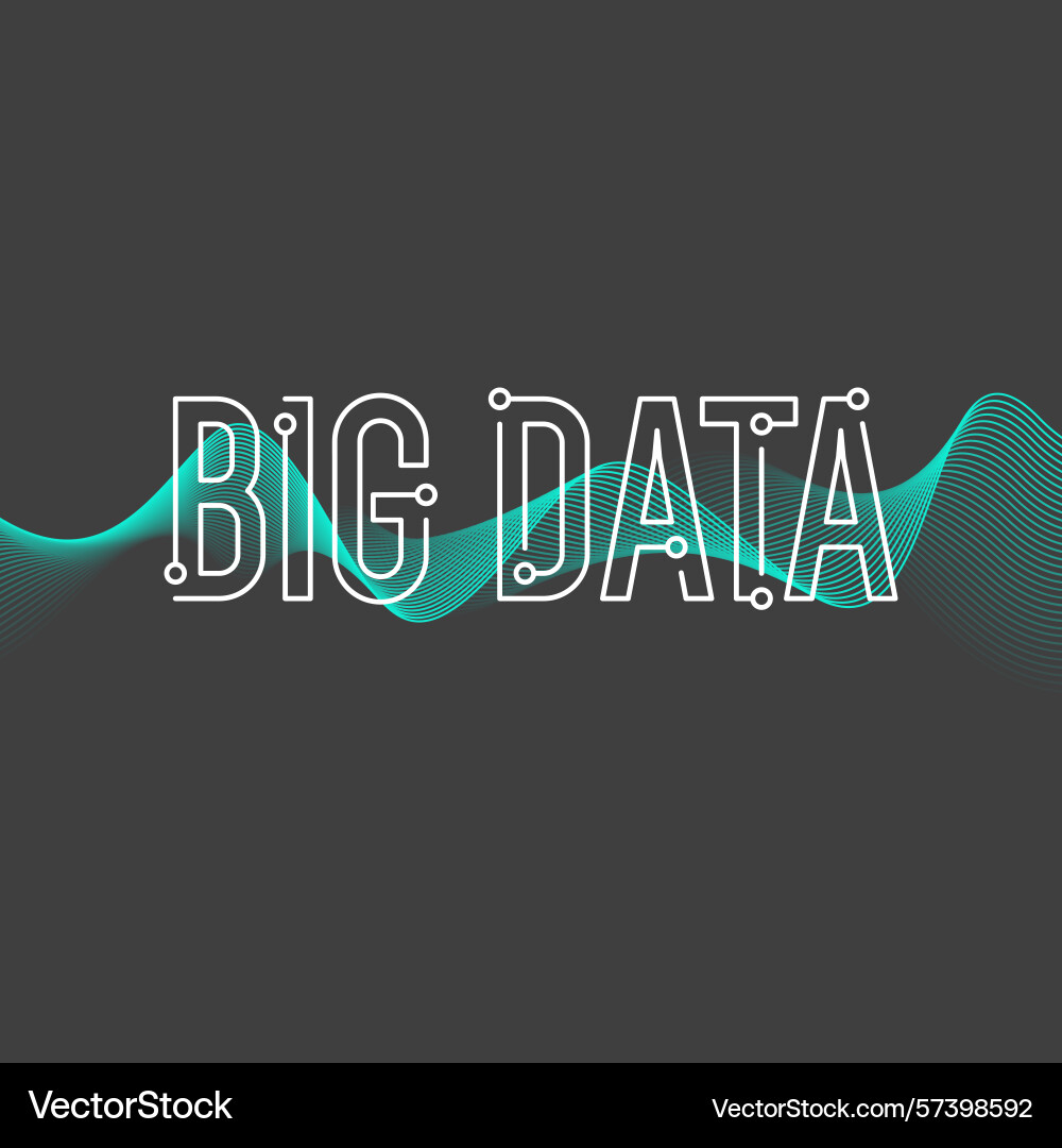 Big date emblem processing of a large stream Big date emblem processing of a large stream vector image