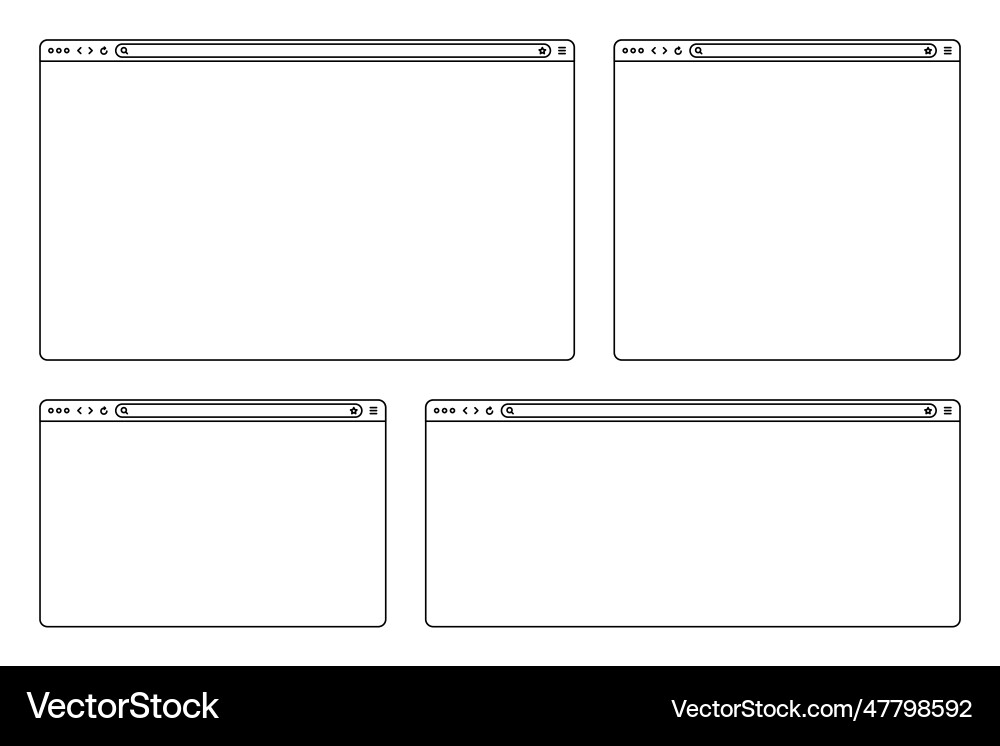 Blank web browser internet page window Blank web browser internet page window vector image