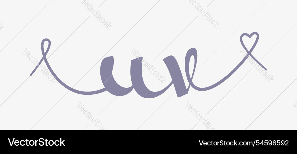 Uv initial wedding monogram calligraphy hand Vector Image