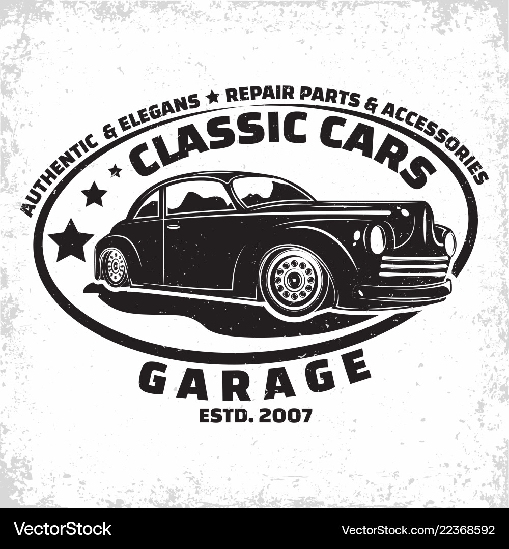 Vintage Hot Rod Emblem Vector Image
