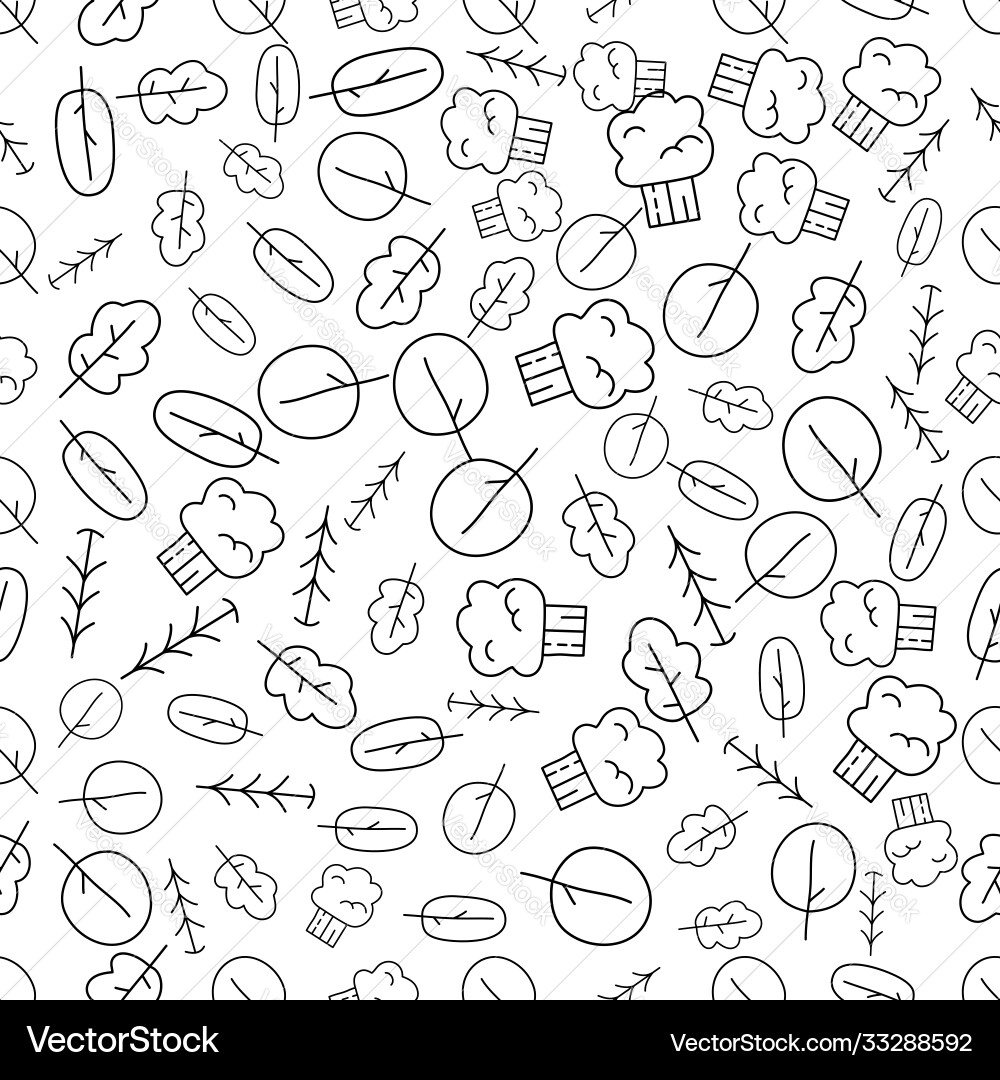 Vintage seamless pattern with linear trees retro Vintage seamless pattern with linear trees retro Vector Image