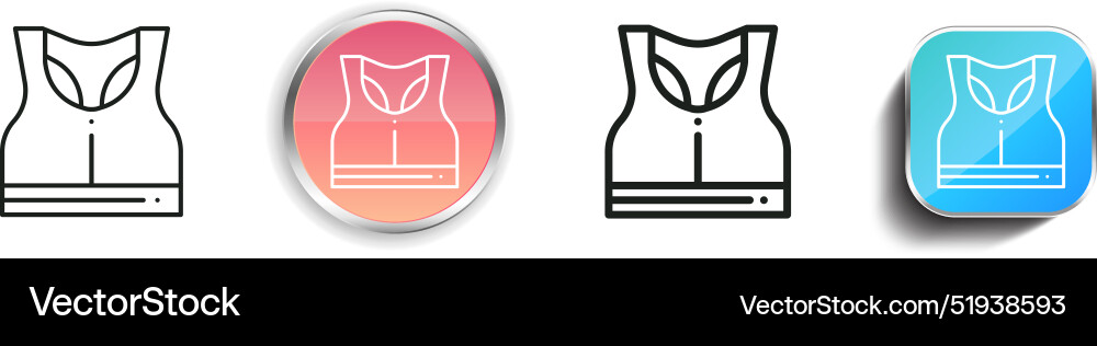 Brassiere icon thin linear regular and button vector image