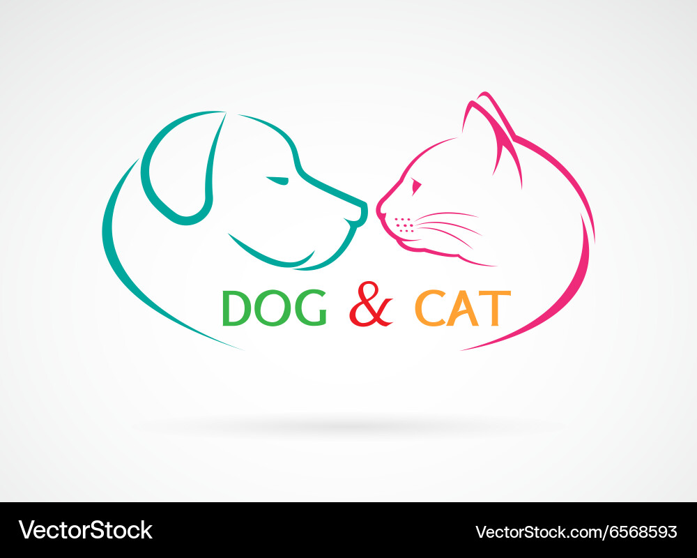 Cute Dog and Cat Illustration vector image