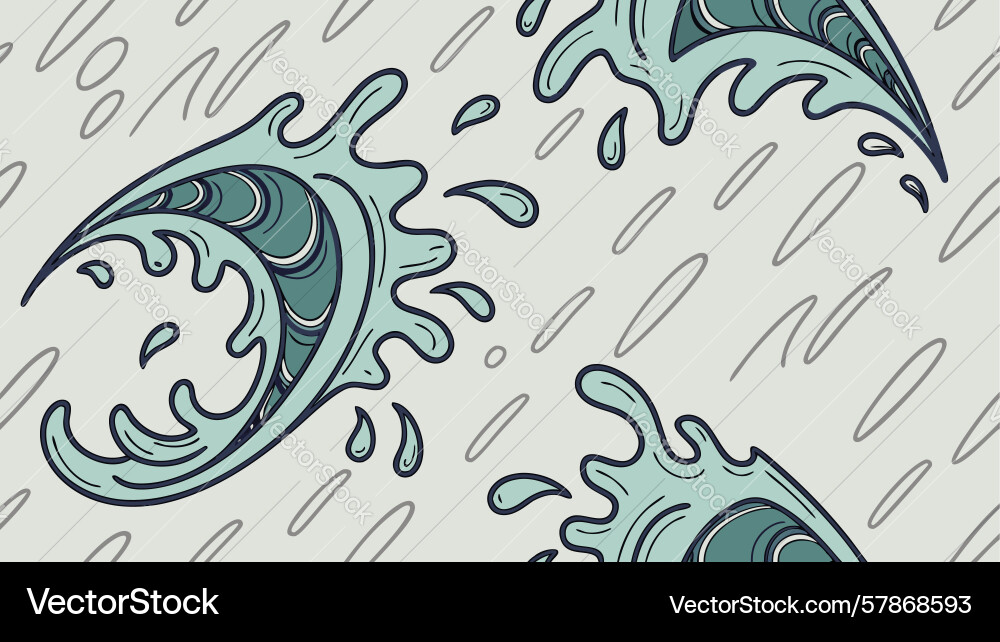 Dynamic ocean wave splash art design generative ai Vector Image
