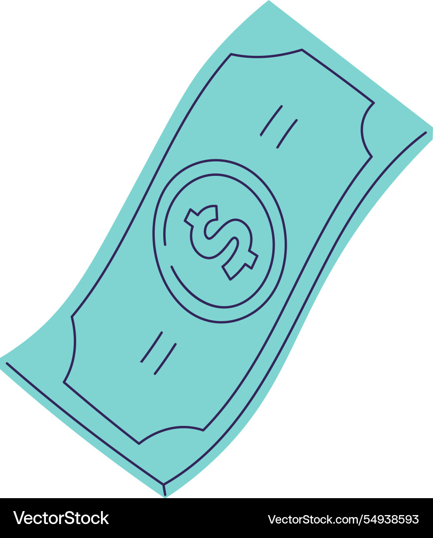 Hand drawn dollar bill drawing Hand drawn dollar bill drawing vector image