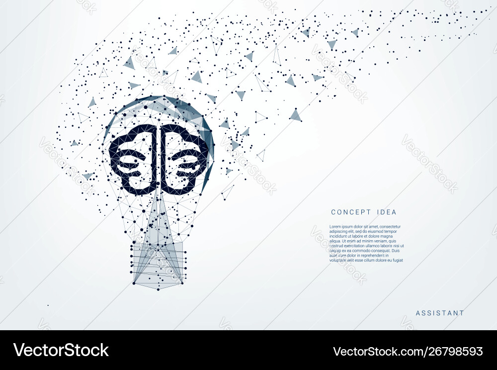 Lightbulb Brain Network vector image