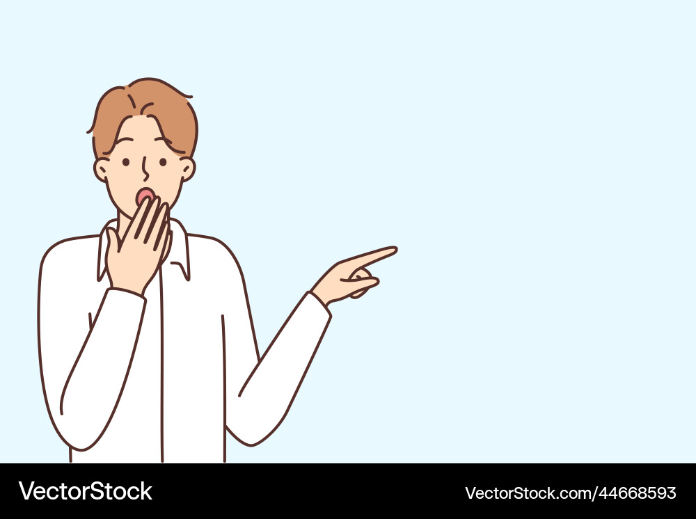 Man Pointing at Blank Space vector image