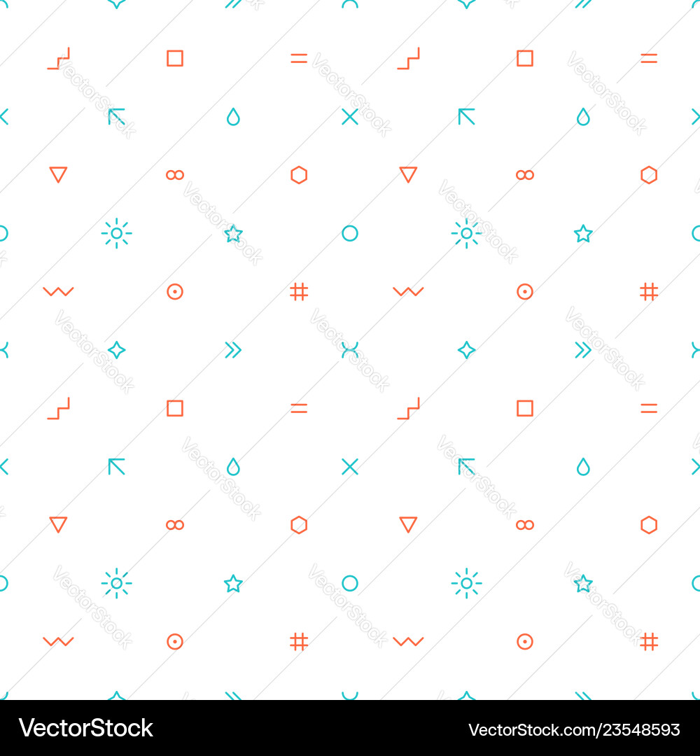 Seamless pattern in thin flat style Vector Image