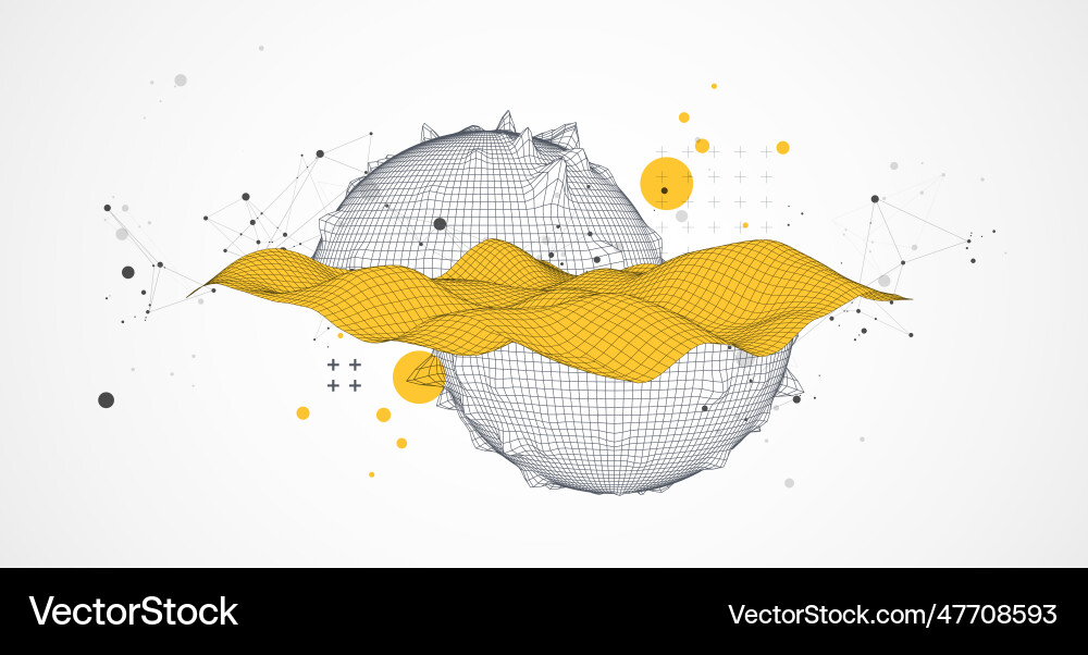 Sphere theme with connected lines in technology vector image