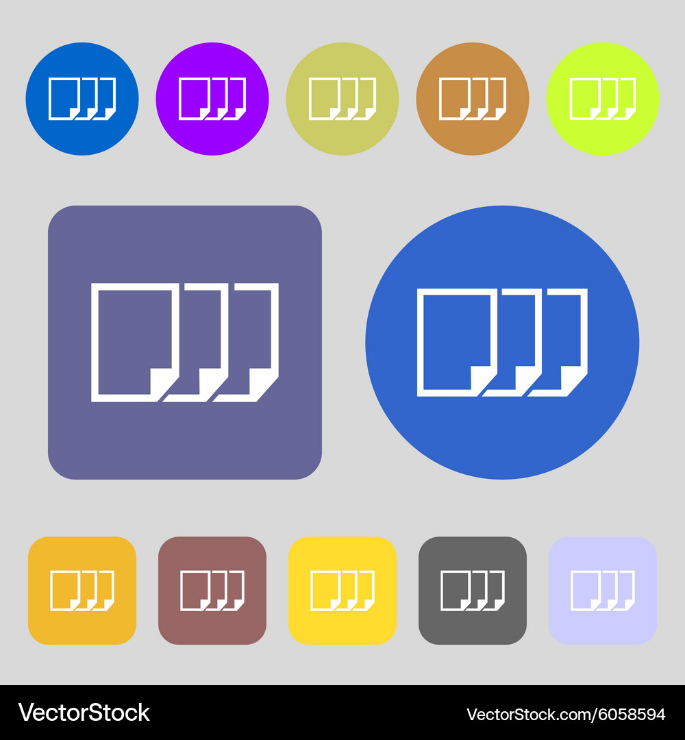 Copy file sign icon duplicate document symbol 12 Vector Image