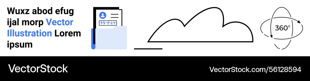 Digital file access with cloud storage and 360 Digital file access with cloud storage and 360 vector image