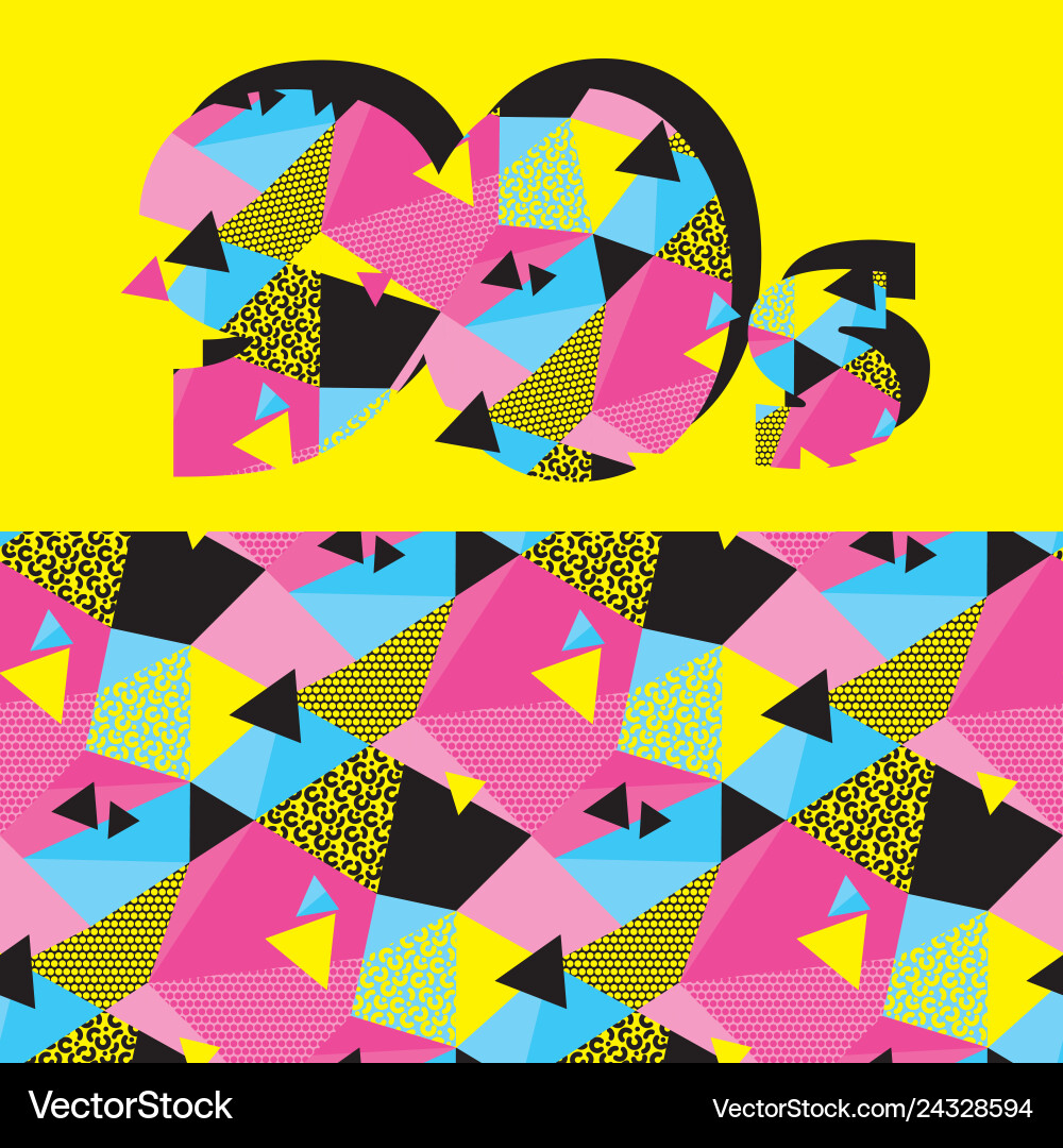 Fun repeatable pattern with colorful 90s vibes Fun repeatable pattern with colorful 90s vibes vector image