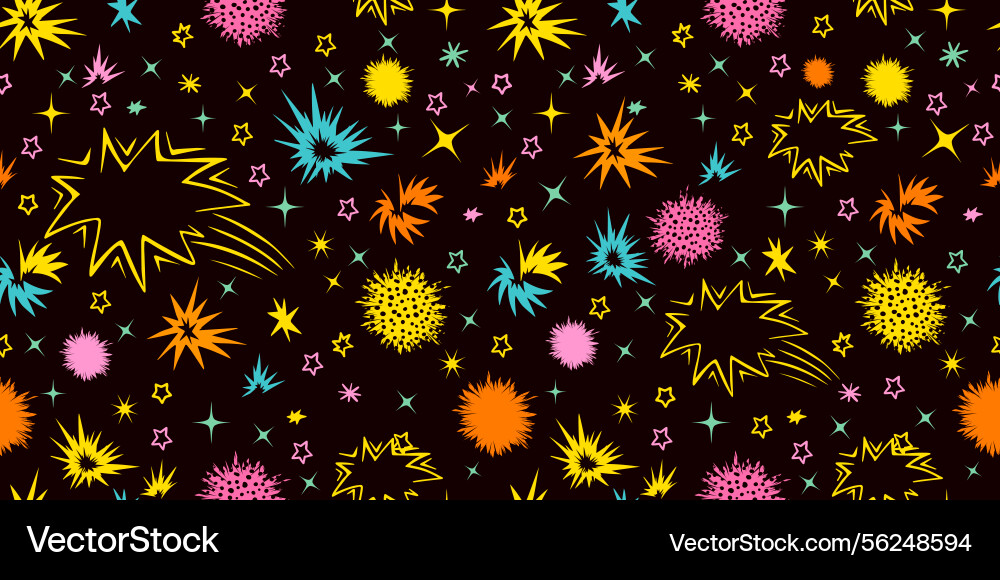 Fun simple colorful pattern on black background Fun simple colorful pattern on black background Vector Image
