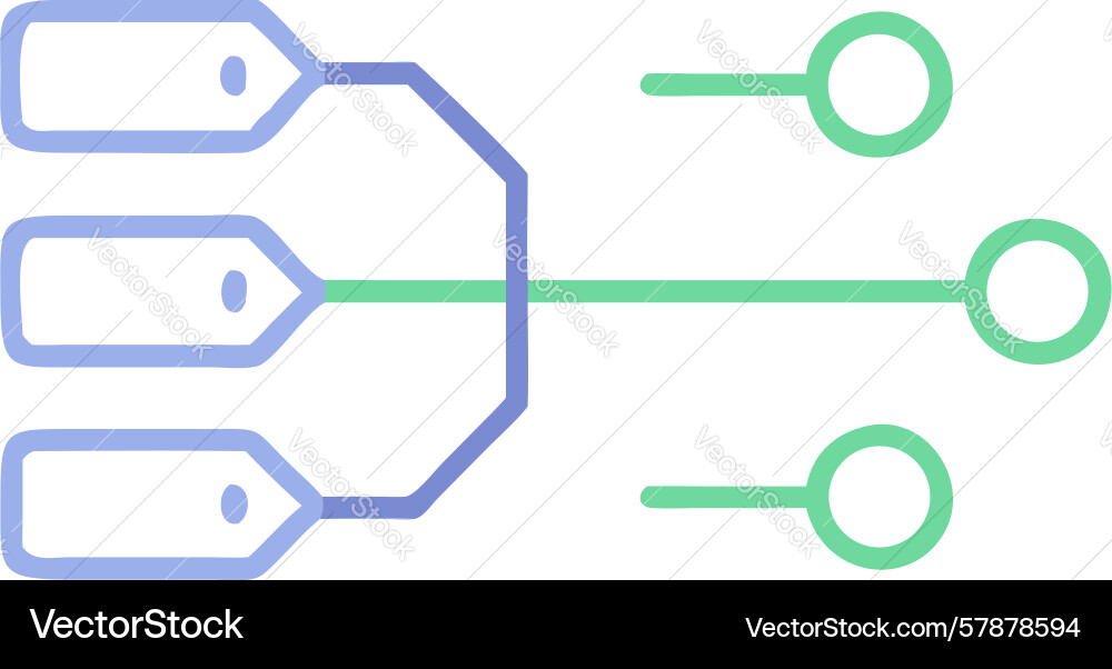 Multi-path merging infographic for converging Vector Image