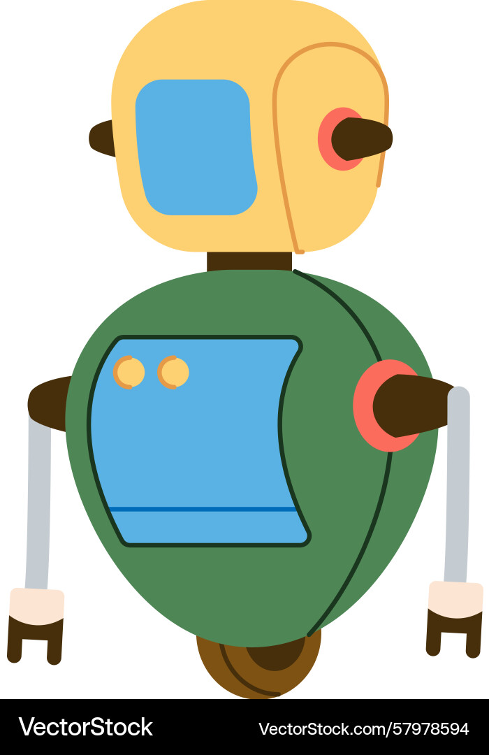 Retro futuristic robot character Retro futuristic robot character Vector Image