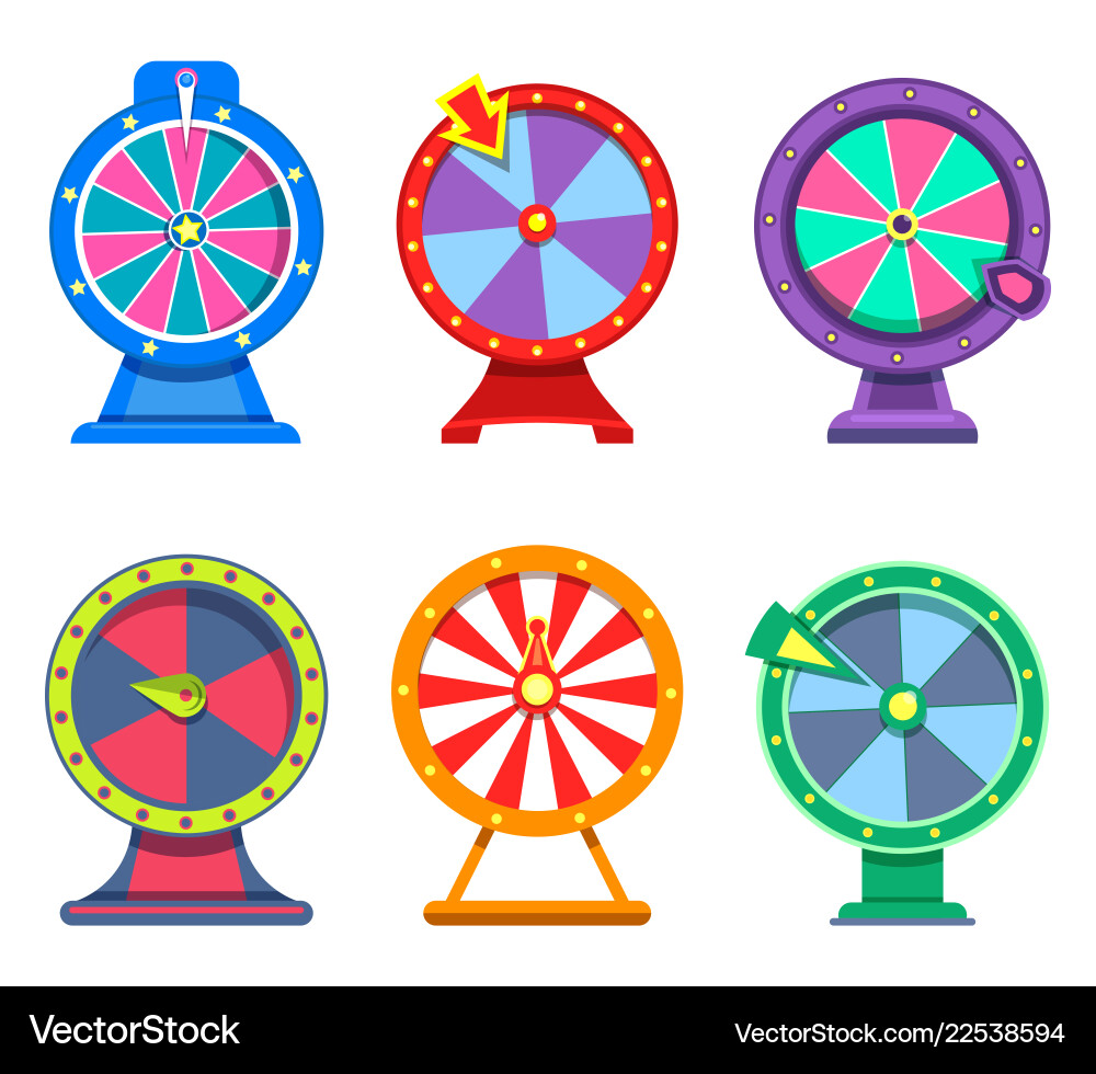 Set of isolated wheels fortune for casino Set of isolated wheels fortune for casino vector image