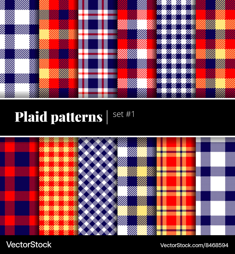 Set of plaid patterns see also other sets vector image