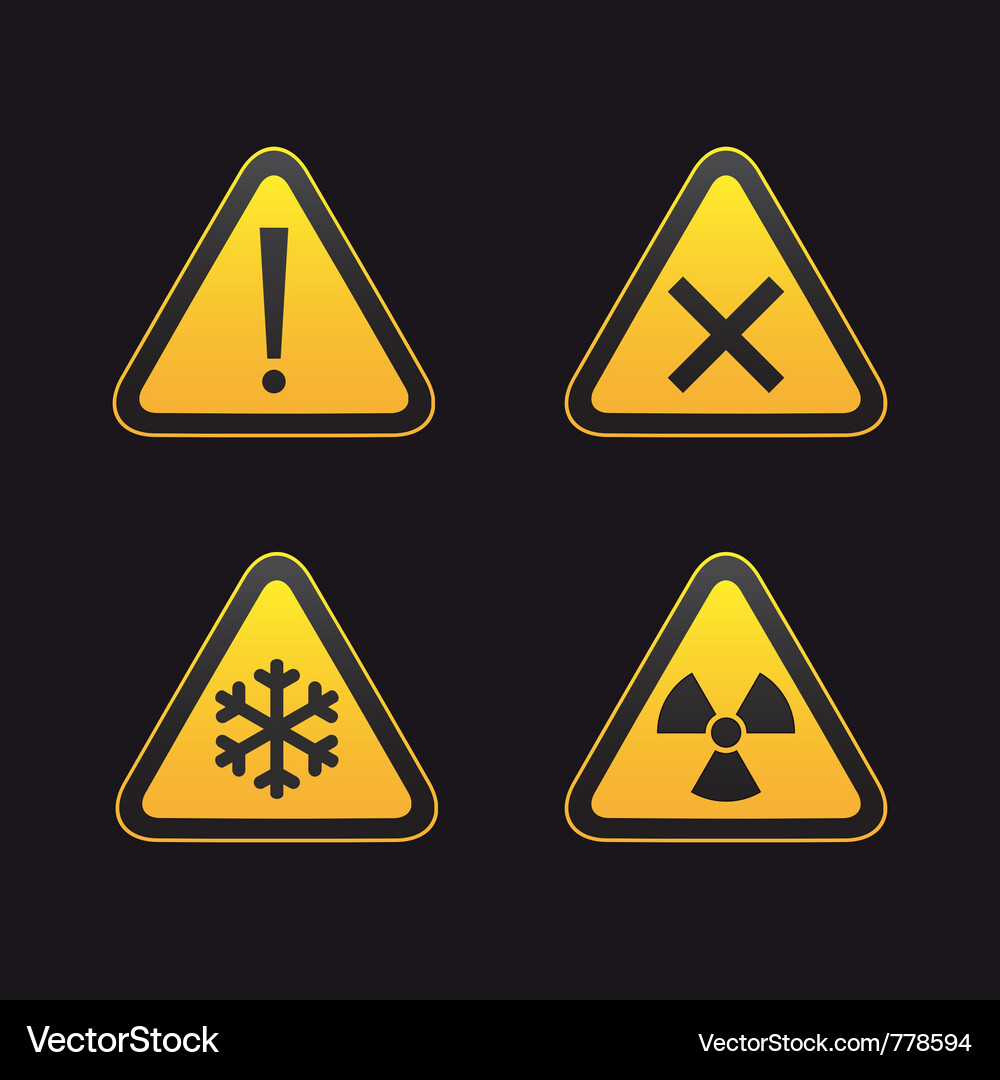Set of triangular warning Vector Image