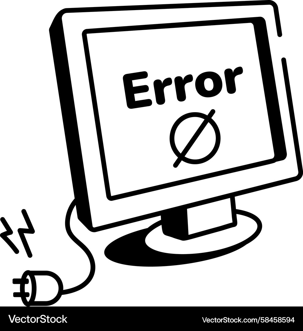 Sketchy Error Icon Vector Image