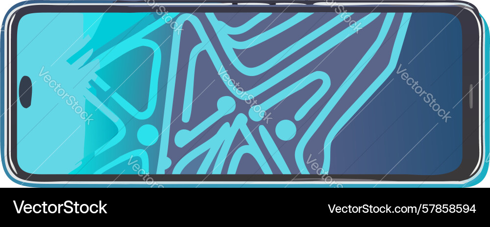 Smartphone with abstract circuit pattern display vector image
