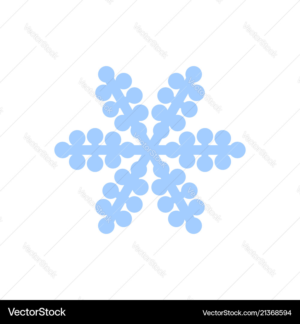 Snowflake icon blue silhouette snow flake sign Vector Image