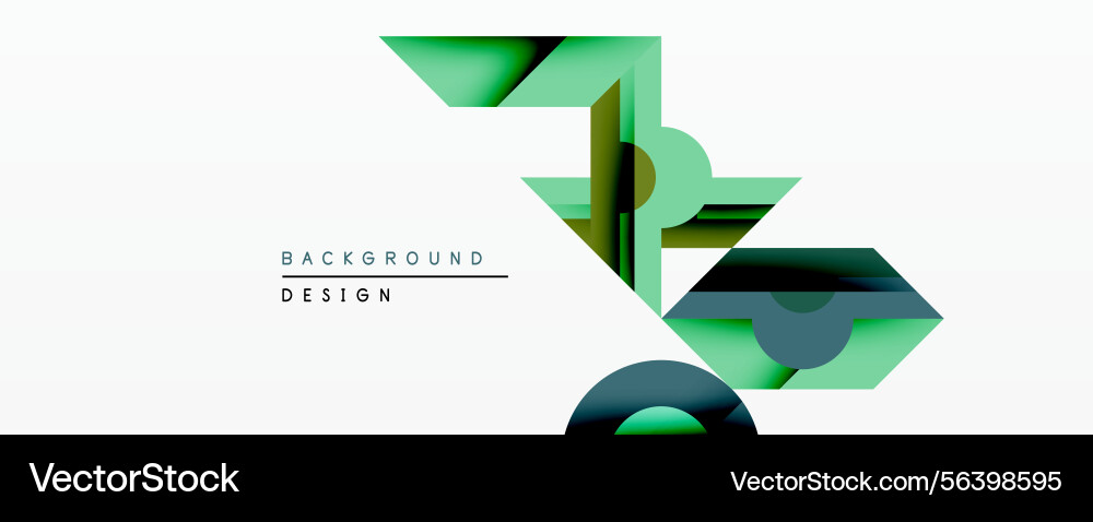Abstract geometric design features layered green Vector Image