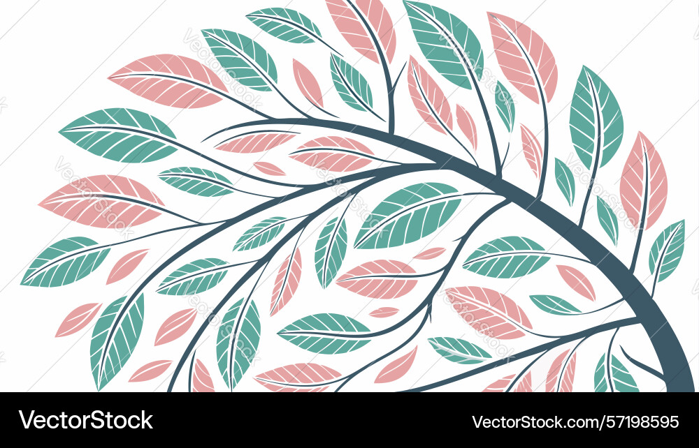 Abstract swirling leaves element for dynamic vector image