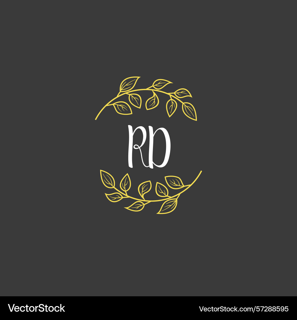 Botanical monogram logos with initial rd Botanical monogram logos with initial rd Vector Image