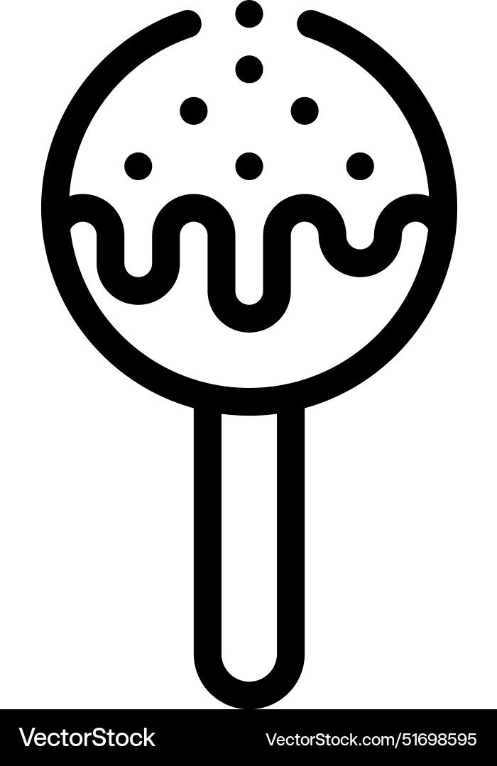 Cake pop icon thin linear style design isolated Cake pop icon thin linear style design isolated vector image